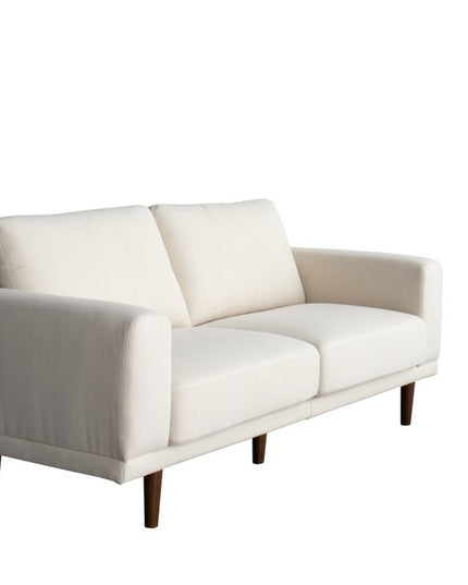 79" Beige Fabric Solid Wood Sofa