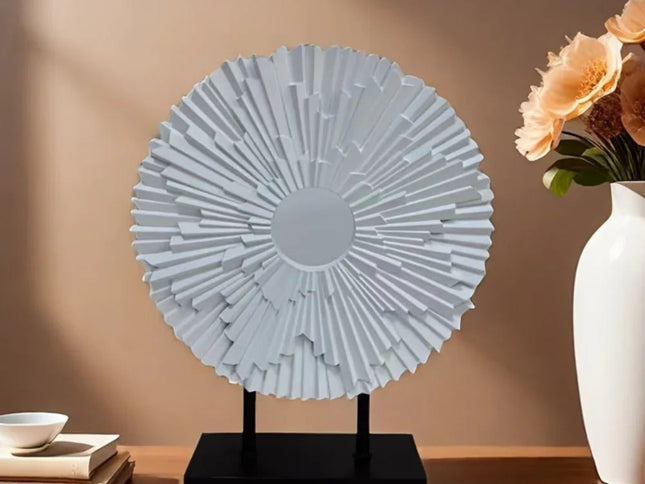 12" Gold Resin Sunflower Hand Painted Tabletop Sculpture