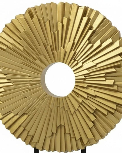 12" Gold Resin Sunflower Hand Painted Tabletop Sculpture