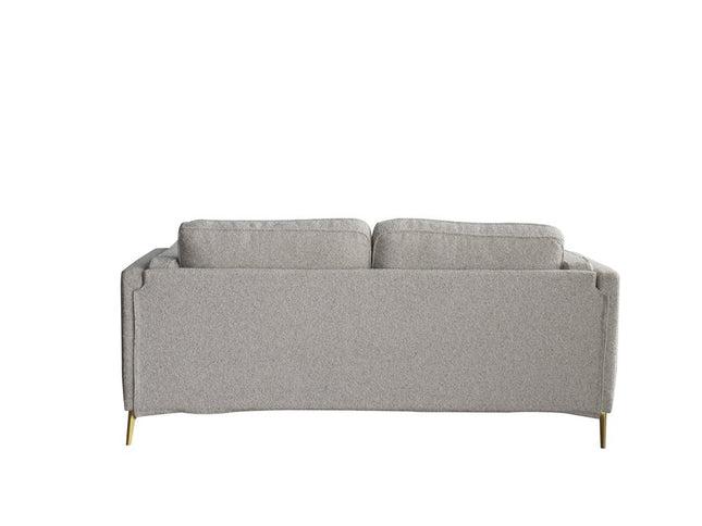 77" Beige Fabric Solid Wood Sofa