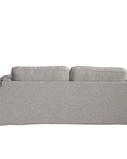 77" Beige Fabric Solid Wood Sofa