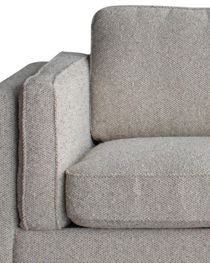 77" Beige Fabric Solid Wood Sofa