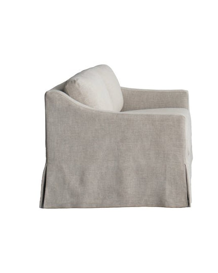 85" Beige Fabric Solid Wood Sofa