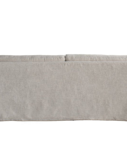 85" Beige Fabric Solid Wood Sofa