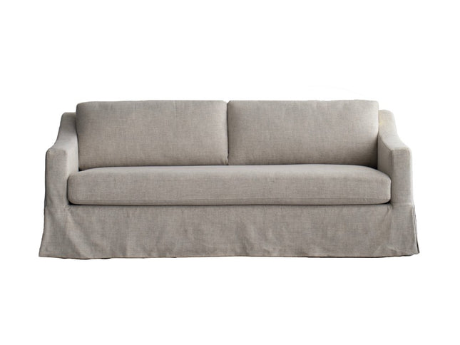 85" Beige Fabric Solid Wood Sofa