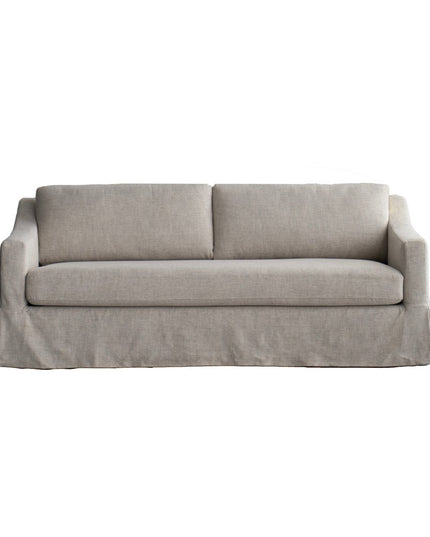 85" Beige Fabric Solid Wood Sofa
