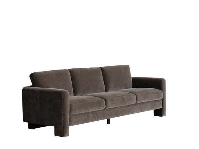 97" Dark Gray Fabric Solid Wood Sofa