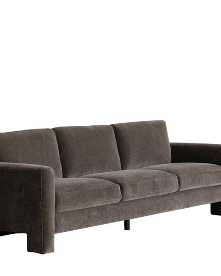 97" Dark Gray Fabric Solid Wood Sofa