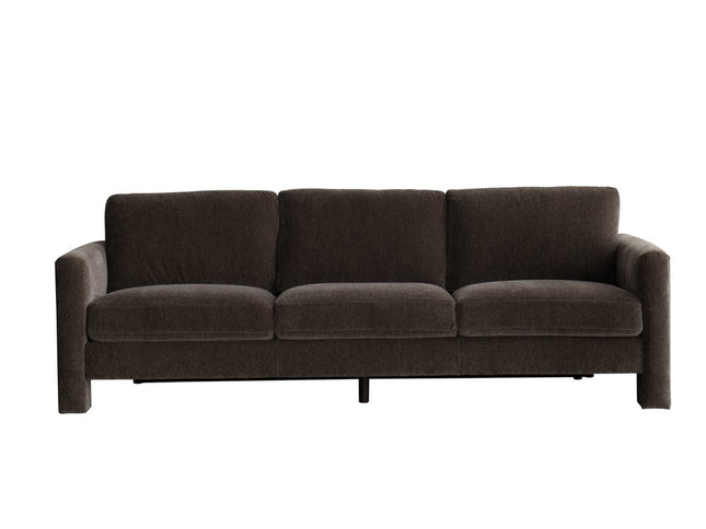 97" Dark Gray Fabric Solid Wood Sofa