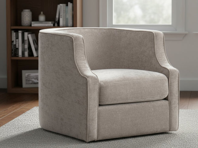 32" Beige Fabric Upholstered Arm Chair