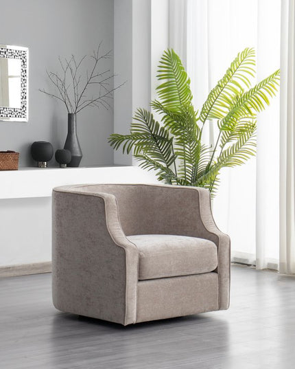 32" Beige Fabric Upholstered Arm Chair