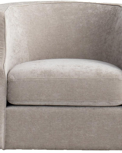32" Beige Fabric Upholstered Arm Chair