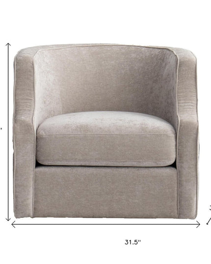 32" Beige Fabric Upholstered Arm Chair