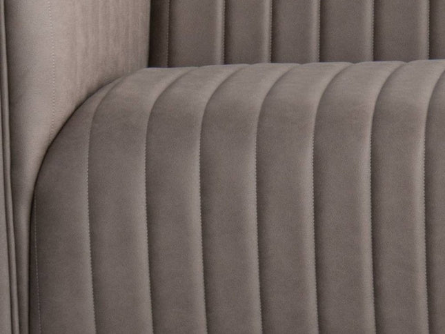 98" Light Brown Fabric Solid Wood Sofa