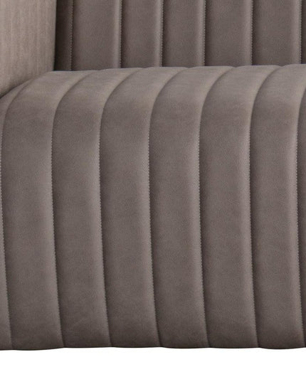 98" Light Brown Fabric Solid Wood Sofa