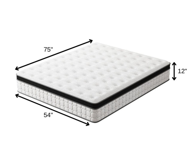 12" Hybrid Pocket Coil Gel Memory Foam Full Double Mattress