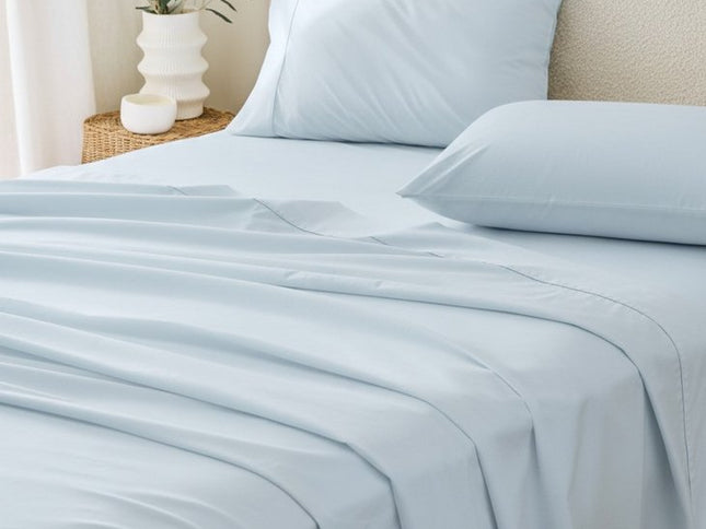 Light Blue Cotton King Pillowcases
