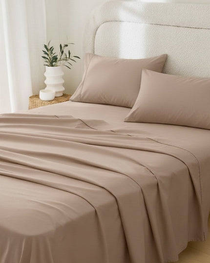 Light Brown Cotton Queen Pillowcases
