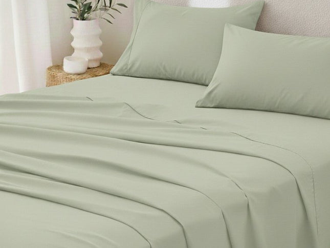 Sage Cotton King Pillowcases