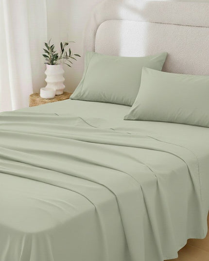 Sage Cotton King Pillowcases