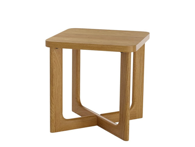 24" Natural Wood Square Cross Legs End Table