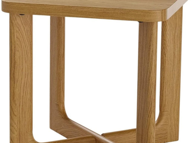 24" Natural Wood Square Cross Legs End Table
