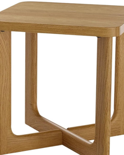 24" Natural Wood Square Cross Legs End Table
