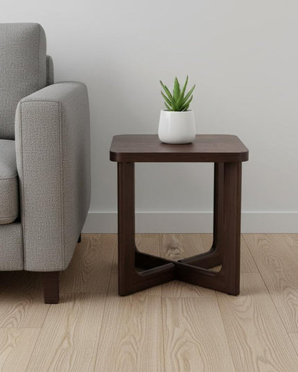 24" Brown Wood Square Cross Legs End Table