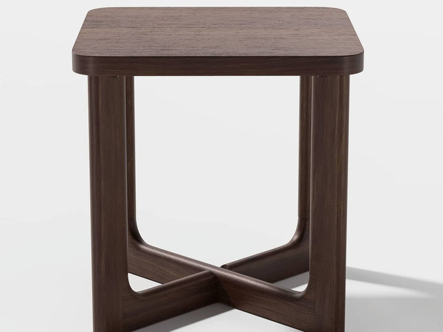 24" Brown Wood Square Cross Legs End Table