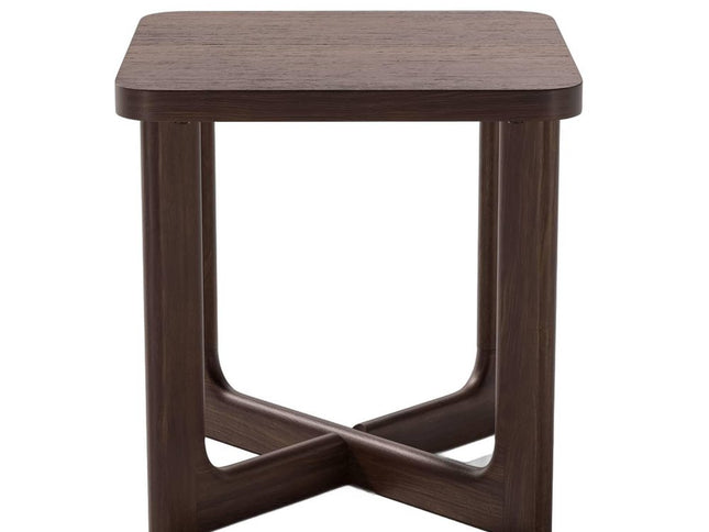 24" Brown Wood Square Cross Legs End Table