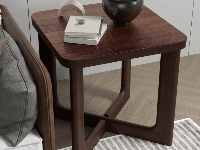 24" Brown Wood Square Cross Legs End Table