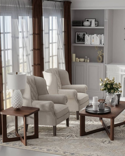 24" Brown Wood Square Cross Legs End Table