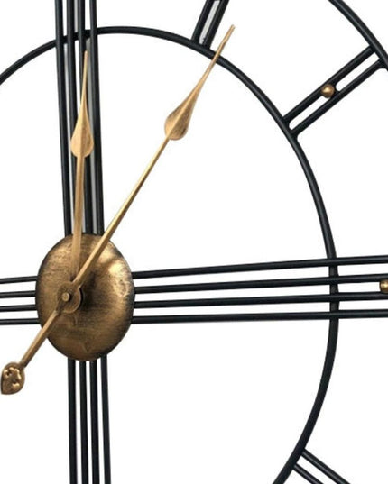 24" Beige Black And Brown Silent Analog Round Wall Clock