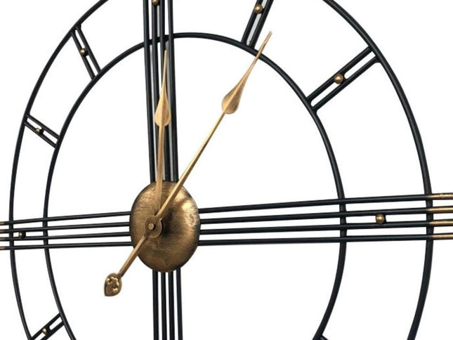 24" Beige Black And Brown Silent Analog Round Wall Clock