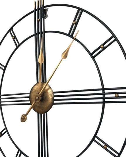 24" Beige Black And Brown Silent Analog Round Wall Clock