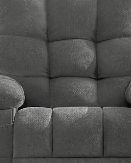 39" Gray Tufted Chenille Heated Massage Swivel Rocker Recliner With USB