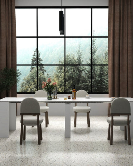 35" White Wood Floor Shelf Coffee Table