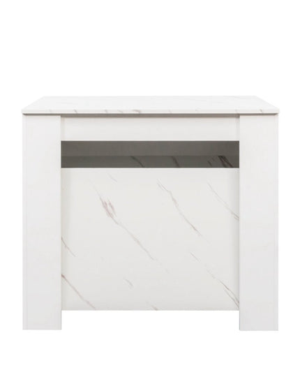 35" White Wood Floor Shelf Coffee Table