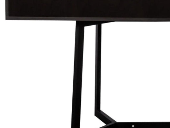 71" Black Wood Trestle Coffee Table