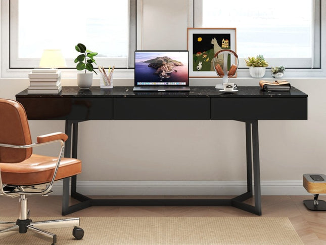 71" Black Wood Trestle Coffee Table