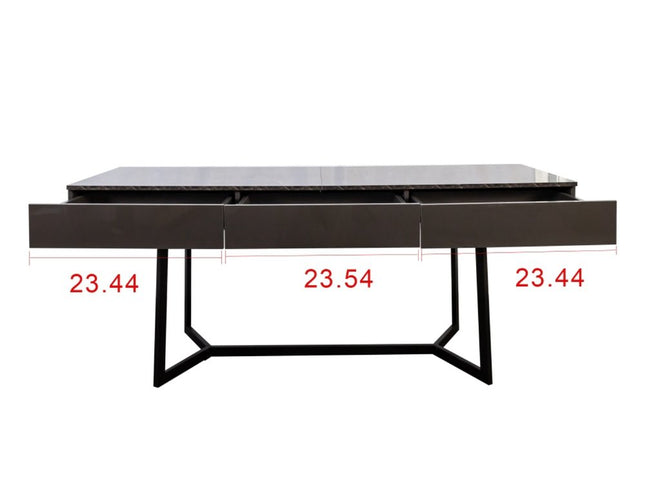 71" Black Wood Trestle Coffee Table