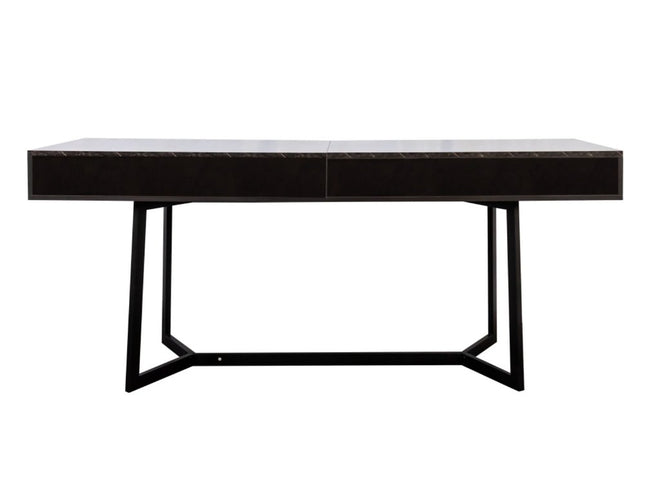 71" Black Wood Trestle Coffee Table