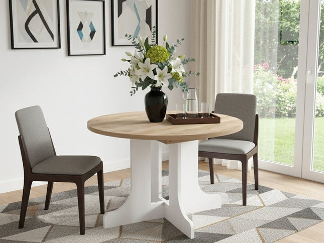 59" Brown and White Wood Oval Cross Legs Coffee Table