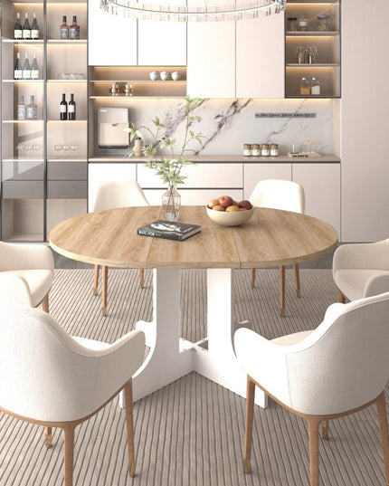 59" Brown and White Wood Oval Cross Legs Coffee Table