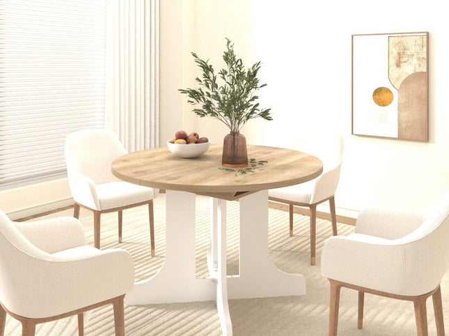 59" Brown and White Wood Oval Cross Legs Coffee Table