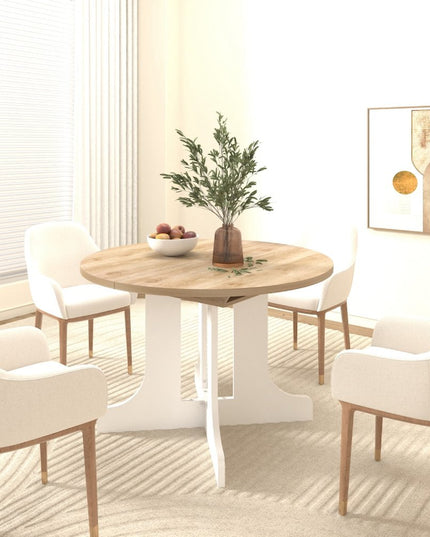 59" Brown and White Wood Oval Cross Legs Coffee Table