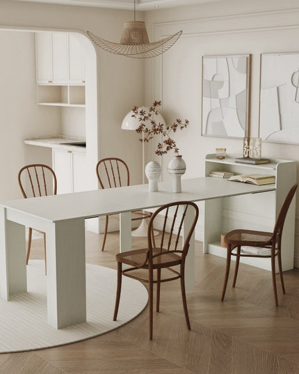 98" White Wood Floor Shelf Coffee Table