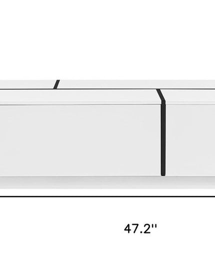 47" White Wood Extendable Coffee Table With Storage