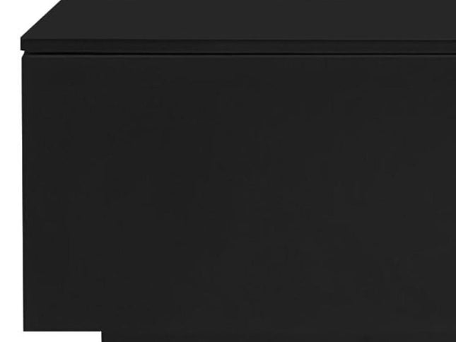 47" Black Wood Extendable Coffee Table With Storage