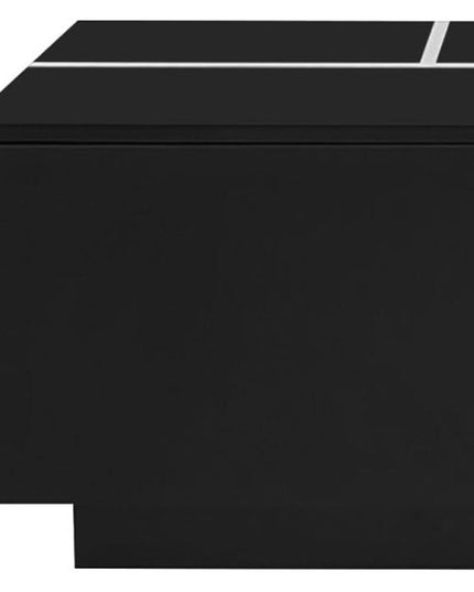 47" Black Wood Extendable Coffee Table With Storage